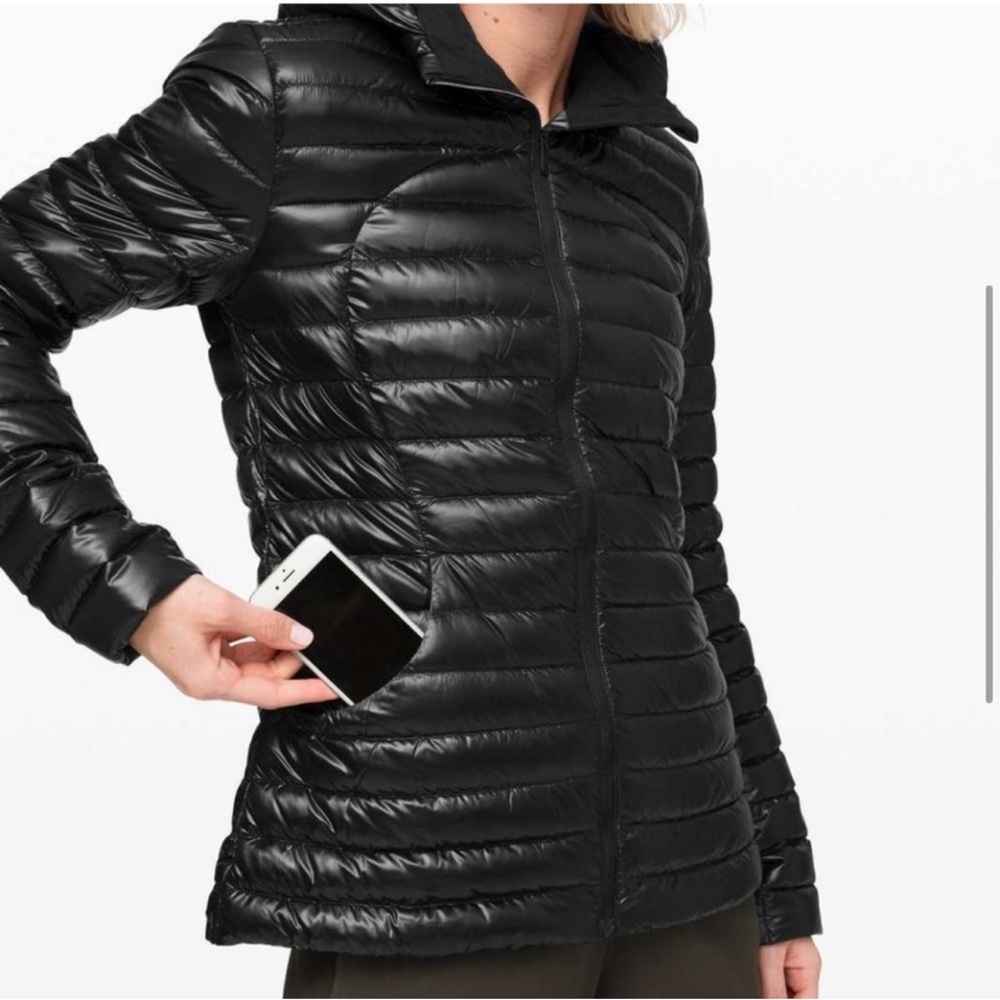 Lululemon Pack It Down Jacket, *Shine Black Women's Black Quilted Jacket Size 6